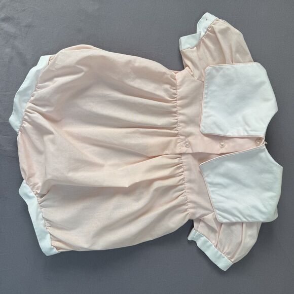 Vintage Daisy Kingdom Baby Girl Romper Bunny Embroidery Smocked Pink White 12M - Picture 2 of 11